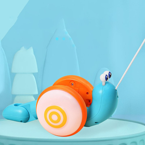 حلزون موزیکال طناب دار آبی pull - along snail toy -اسباب بازی